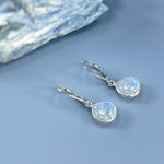 Moonstone Earrings Dangle Sterling Silver Minimalist Jewelry