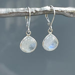 Moonstone Earrings Dangle Sterling Silver Minimalist Jewelry
