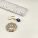 Tiny tear drops Dainty Lapis Lazuli earrings dangle 14k Gold fill, Sterling Silver