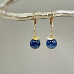 Modern Kyanite Earrings Dangle Sterling Silver Leverback