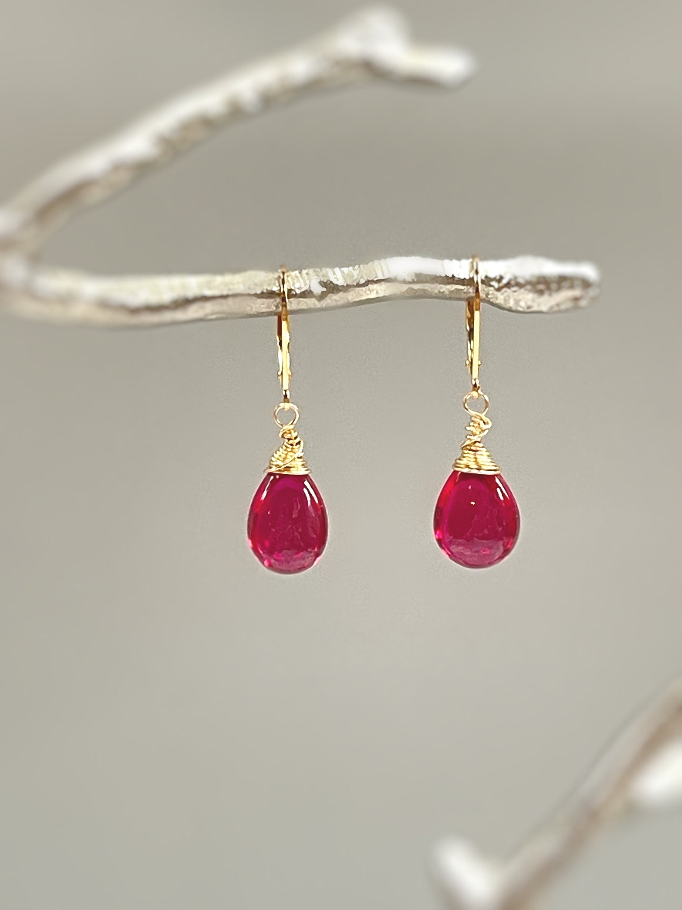 Pink Tourmaline Earrings Dangle 14k Gold fill, Sterling Silver Pink Quartz dangly earrings Handmade Gemstone Jewelry Pink Stone Leverback