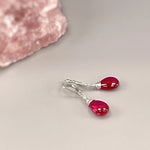 Pink Tourmaline Quartz Earrings Dangle 14k Gold fill, Sterling Silver