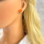 Raw Carnelian Stud Earrings