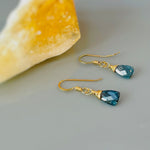 Kyanite Earrings Dangle drop Sterling Silver Leverback