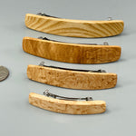 Hair Clip for Women Wood Barrette for long hair Walnut Burl Medium Minimalist Plain Hair Clip Claw Handmade elegant Wooden gift for Wife