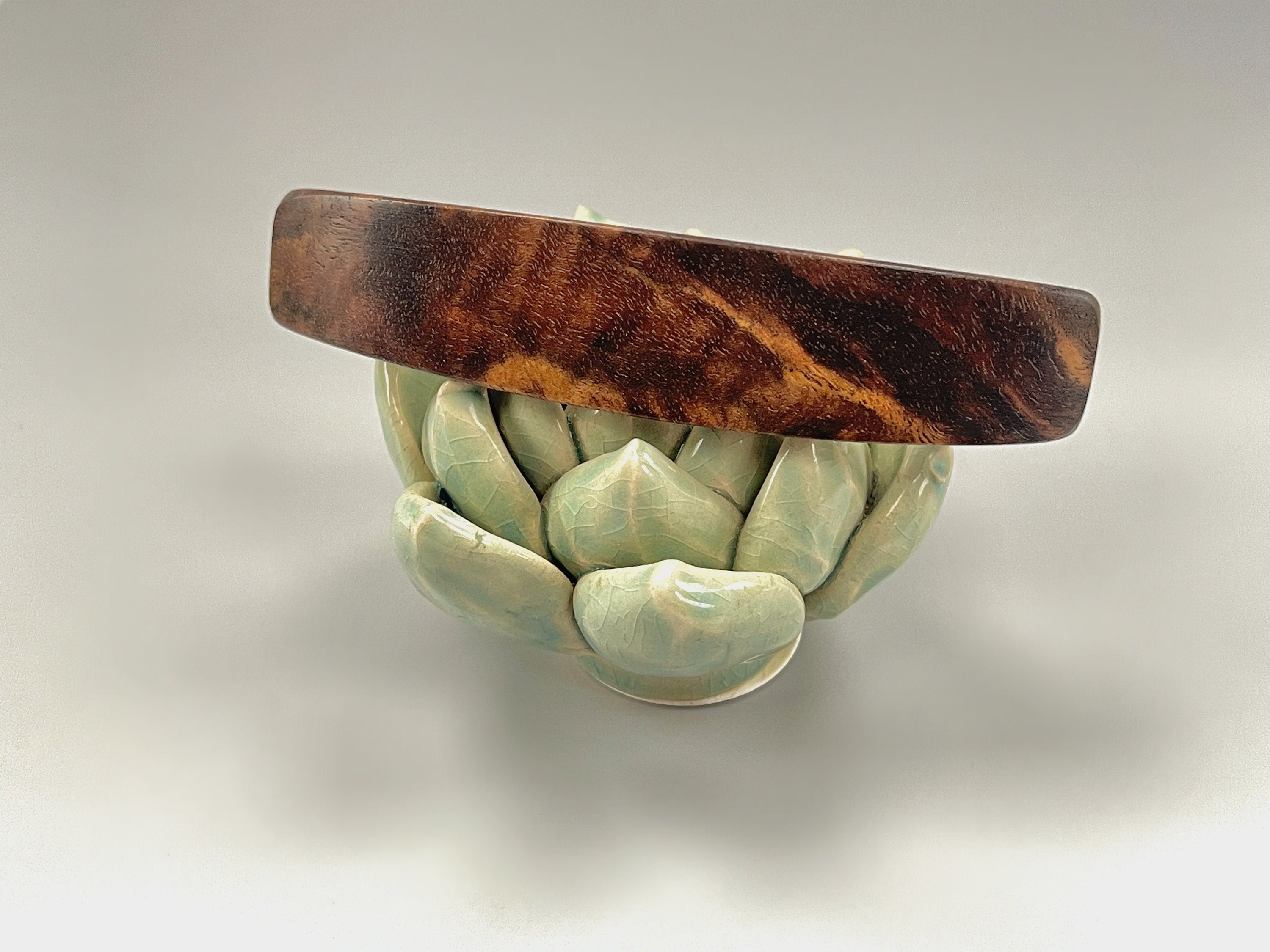 Hair Clip for Women Wood Barrette for long hair Walnut Burl Medium Minimalist Plain Hair Clip Claw Handmade elegant Wooden gift for Wife