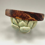 Walnut Burl handmade dark wood hair hair clip