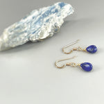 Dainty Citrine earrings dangle tiny teardrop earrings Gold