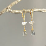 Labradorite Herkimer Diamond Dangle Earrings