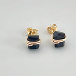 Raw Black Onyx Stud Earrings