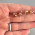 Raw Oregon Sunstone Stud Earrings