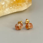 Raw Oregon Sunstone Stud Earrings