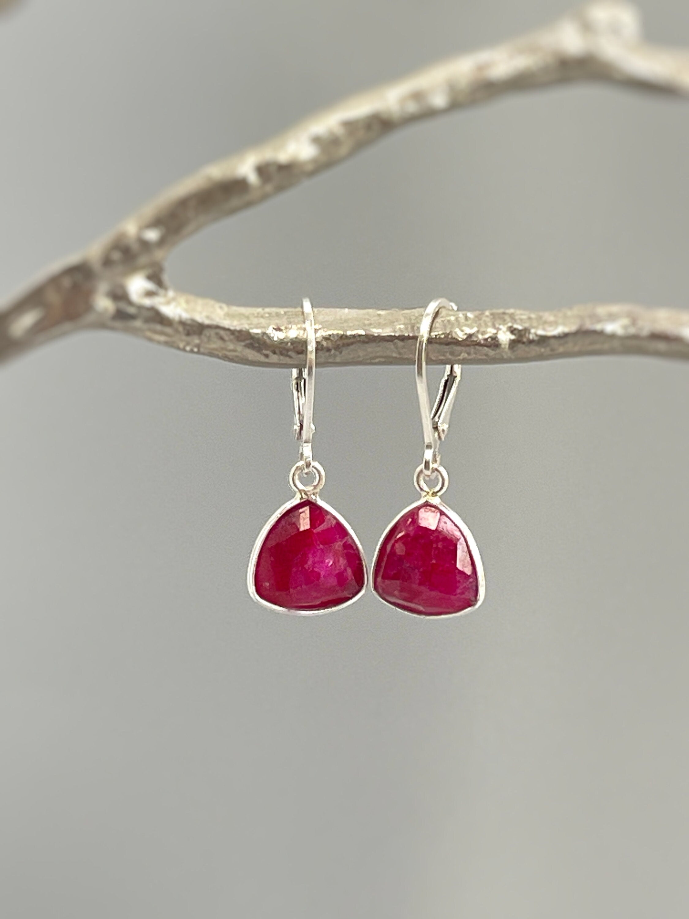 Ruby Earrings dangle Gold Handmade Jewelry Red Gemstone Drop Leverback Dangly Raw Ruby Drop Earrings 14k gold fill earrings gift for wife