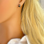 Raw Black Onyx Stud Earrings