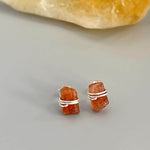 Raw Oregon Sunstone Stud Earrings