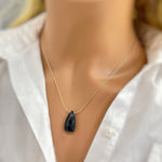 Onyx Necklace Gemstone Solitaire Pendant Necklace