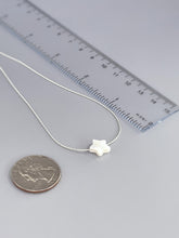 Load image into Gallery viewer, Dainty Star Necklace, Mother of Pearl shell choker necklace gold, sterling silver, handmade beachy summer jewelry for bridesmaids, mom