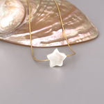 Dainty Star Necklace, Mother of Pearl shell choker necklace gold, sterling silver, handmade beachy summer jewelry for bridesmaids, mom