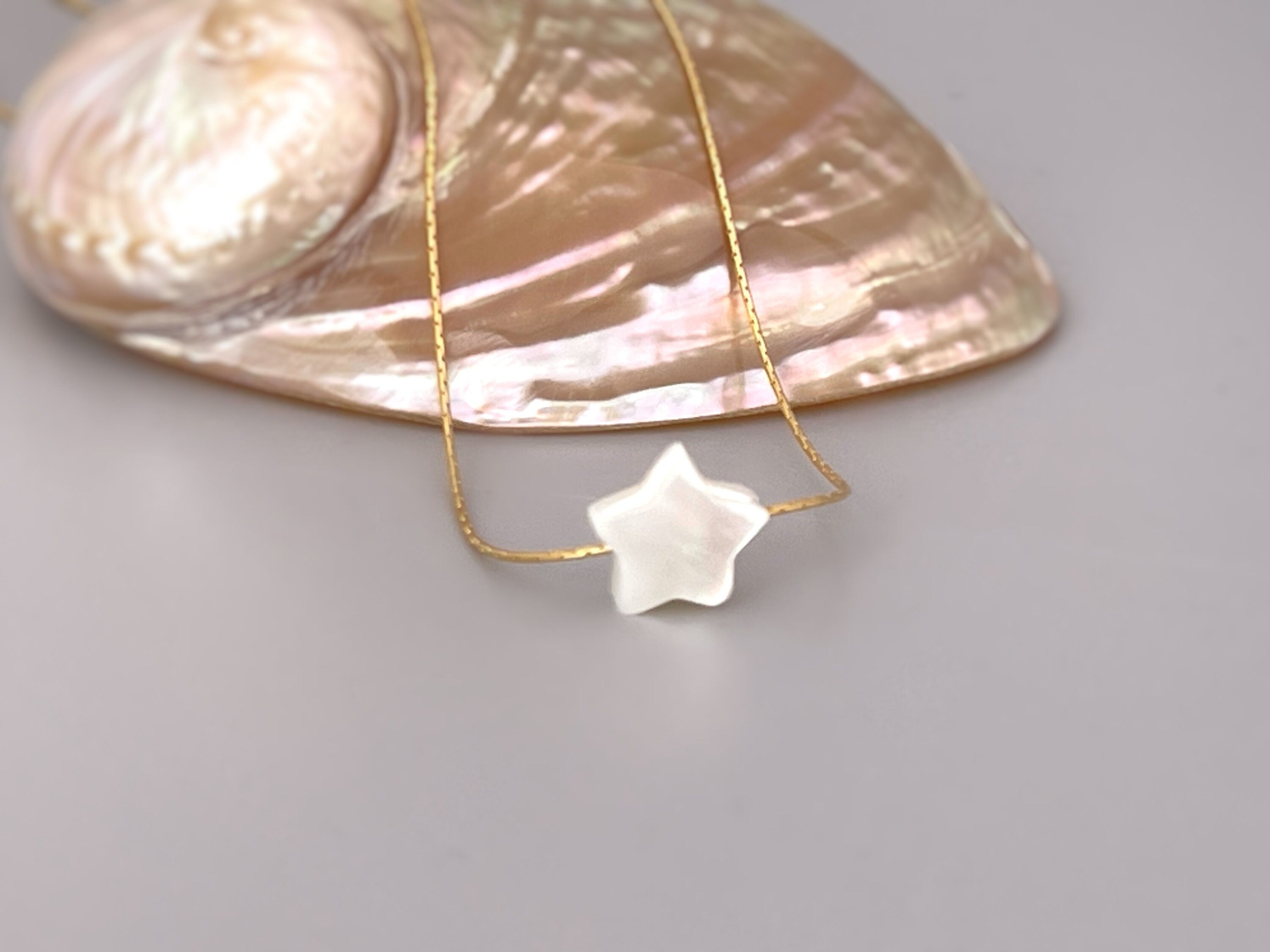 Dainty Star Necklace, Mother of Pearl shell choker necklace gold, sterling silver, handmade beachy summer jewelry for bridesmaids, mom