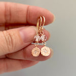 Dainty Herkimer Diamond North Star earrings dangle Rose Gold fill compass rose boho handmade earrings raw crystal jewelry bridesmaid gift