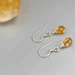Dainty Citrine earrings dangle tiny teardrop earrings Gold