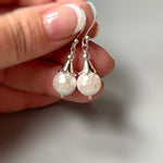 Facetted Pearl Earrings Dangle Sterling Silver