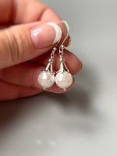 Load image into Gallery viewer, Facetted Pearl Earrings Dangle Sterling Silver