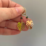 Emerald Monstera Leaf Emerald earrings dangle