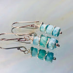 Dainty Larimar Earrings, Gold, Sterling Silver, Rose Gold