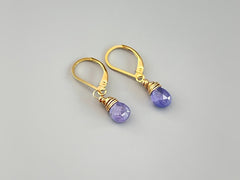 Tiny Tanzanite Earrings