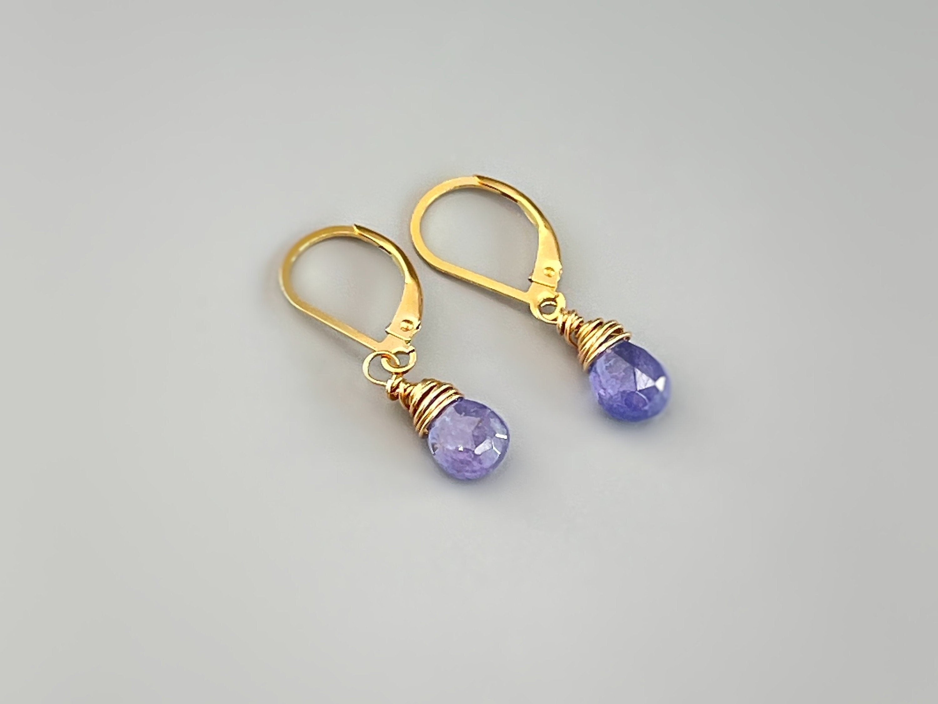 Tiny Tanzanite Earrings