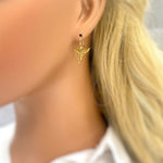 Bird Earrings dangle Gold, Silver, Hummingbird Jewelry