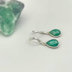 Handmade Sterling Silver Emerald Earrings Dangle