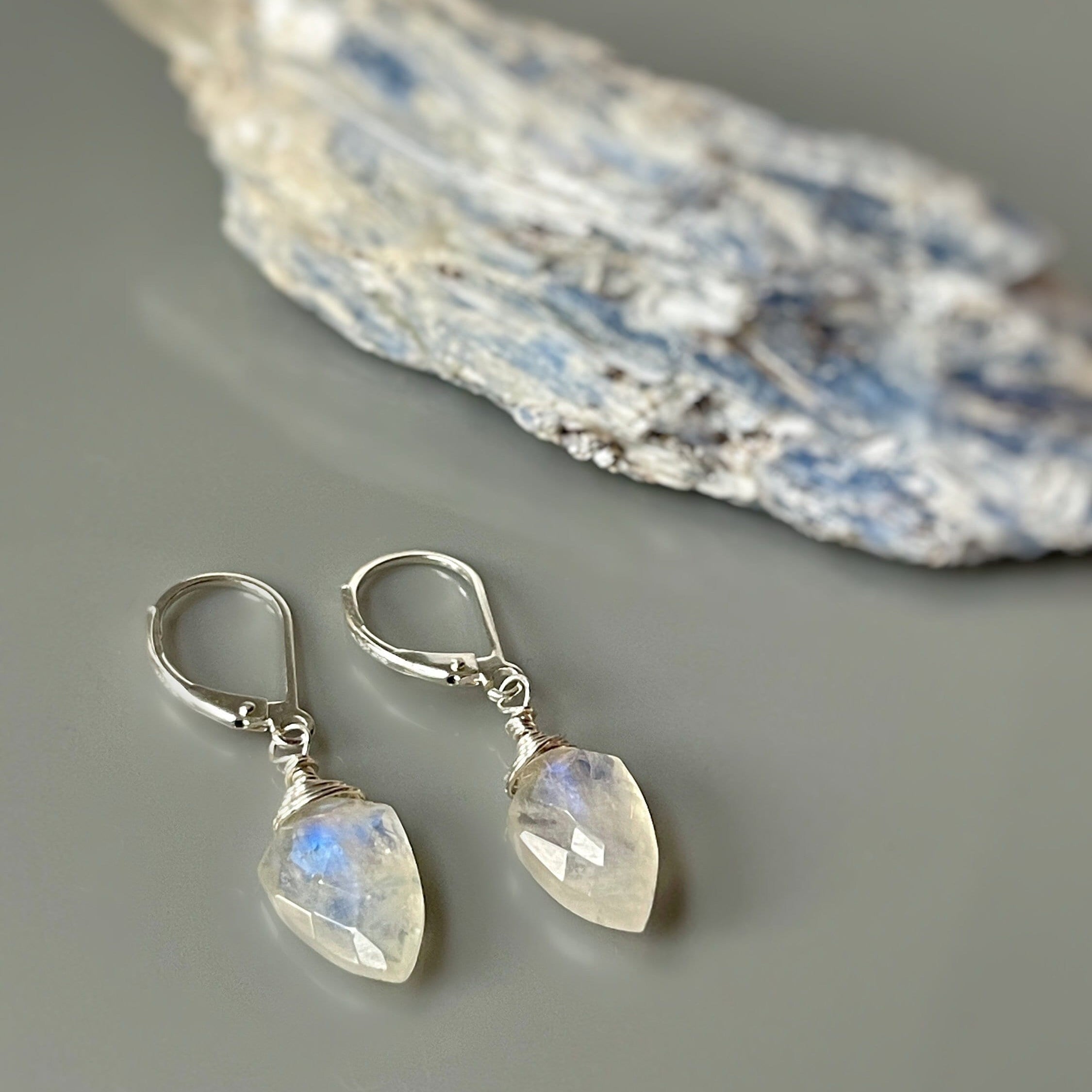 POPLYKE Aretes colgantes de plata de ley con cuentas POPLYKE Aretes colgantes de plata de ley con cuentas