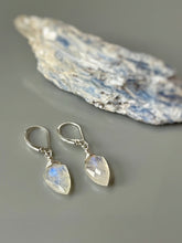 Load image into Gallery viewer, Shield Moonstone Earrings Sterling Silver