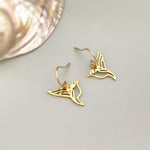 Bird Earrings dangle Sterling Silver Hummingbird Jewelry Handmade 14k Gold Fill unique gifts for mom, bird lover dangly Artisan leverbacks