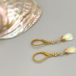 Genuine Opal earrings dangle, 14k Gold, Rose Gold, Sterling Silver with crystals