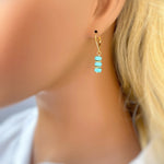 Turquoise Earrings dangle silver lightweight everyday jewelry