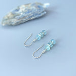 Aquamarine earrings dangle, Rose Gold
