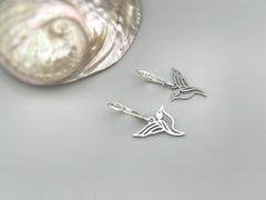 Bird Earrings dangle Sterling Silver Hummingbird Jewelry