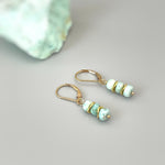 Dainty Larimar Earrings, Gold, Sterling Silver, Rose Gold