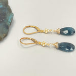 Moss Kyanite earrings dangle, Gold, Sterling Silver Crystal boho jewelry