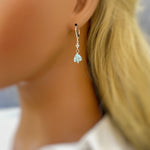 Sky Blue Topaz Quartz Earrings Dangly