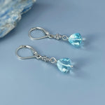 Sky Blue Topaz Quartz Earrings Dangly