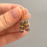 Watermelon Tourmaline Earrings dangle, 14k gold boho gemstone jewelry