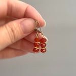 Carnelian Earrings dangle, 14k gold, sterling silver
