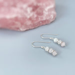Rose Quartz Earrings Dangle Rose Gold, Gold, Silver boho jewelry
