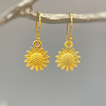 Sunflower Earrings dangle Gold Boho dangling flower earrings for women lightweight unique floral Summer Sunflower jewelry for wedding