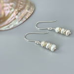 Dainty Pearl drop earrings, 14k Gold, Boho freshwater pearl lightweight earrings