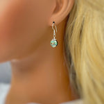 Dainty Abalone Shell Earrings dangle gold